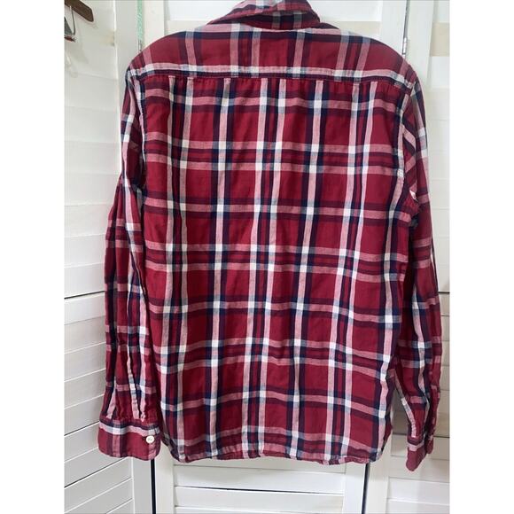 LEVI'S San Francisco Men's Cotton Red Check Plaid Button Front Shirt M - Picture 7 of 7